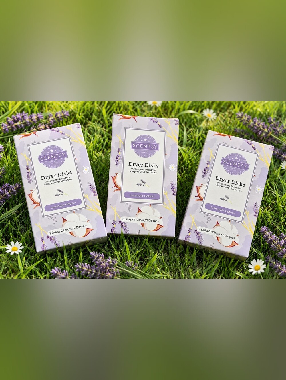Scentsy Lavender Cotton Dryer Disks - 3 Packs w/ 2 Disks in each.